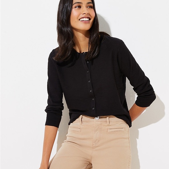 LOFT Sweaters - LOFT black textured cardigan NEW